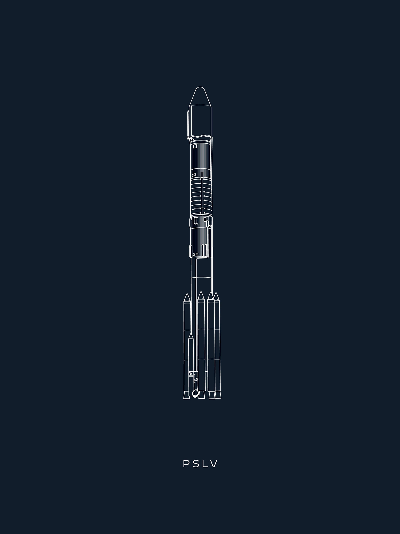 illustration of PSLV rocket