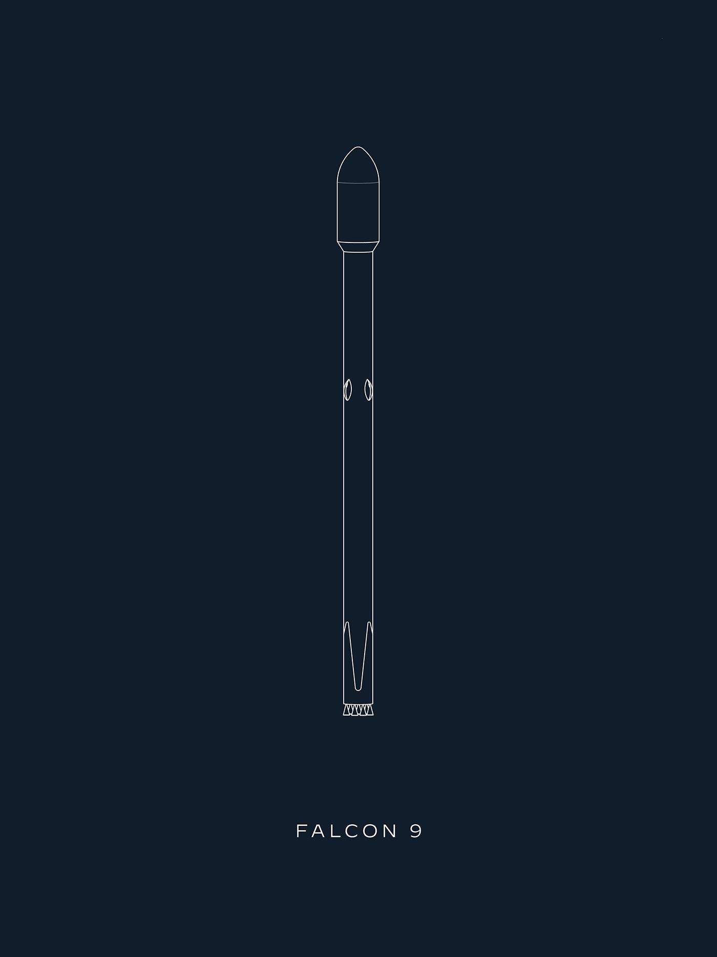 illustration of Falcon 9 rocket