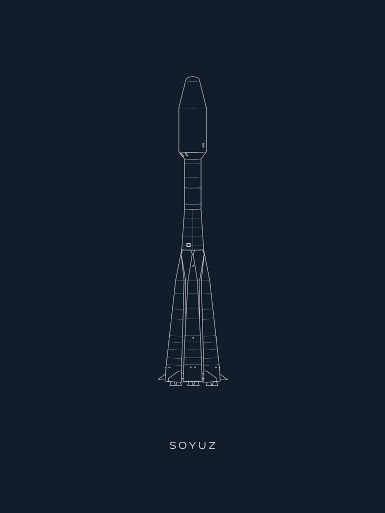 illustration of soyuz rocket
